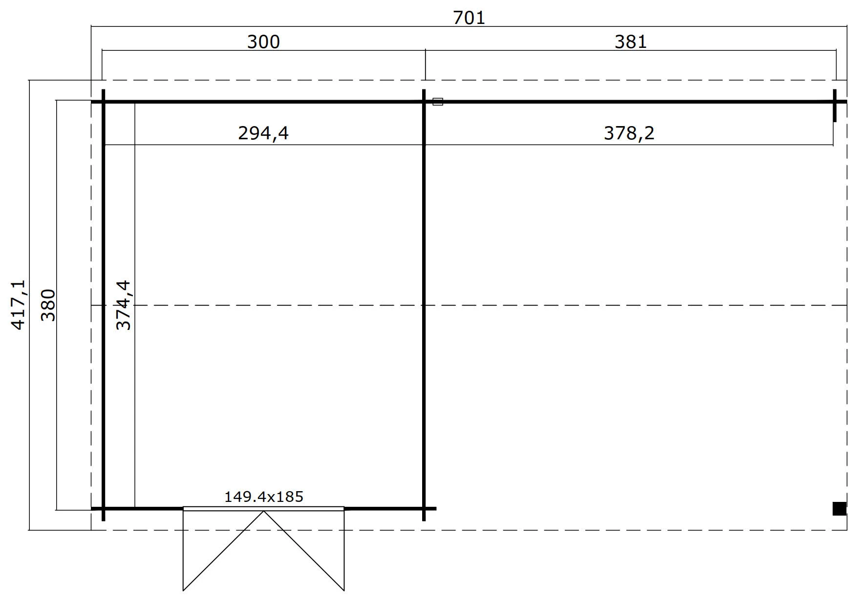 Outdoor Life Blokhut Octavio Platinum Grey-Wit 680 x 380 cm - Afbeelding 3